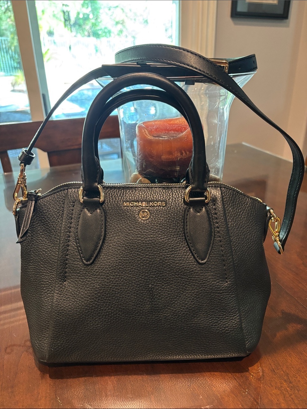Michael Kors Black Pebbled Leather satchel or shoulder bag